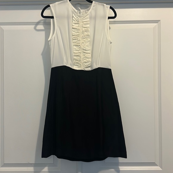 NWT Sandro Paris Cream Black Sleeveless Dress Size S - Picture 1 of 10